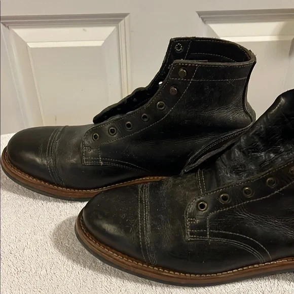 Truman Boot Co Dark Brown Rugged Leather Boots - size 12.5 width EE - Picture 6 of 8